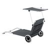 Tumbona Con 2 Ruedas Lazkano - 150 X 62 Cm - Silla De Playa Con Parasol - Respaldo Ajustable - Para Jardín Terraza Patio Piscina Playa - Hasta 110 Kg - Gris Oscuro [en.casa]®