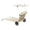 Tumbona Con 2 Ruedas Lazkano - 150 X 62 Cm - Silla De Playa Con Parasol - Respaldo Ajustable - Para Jardín Terraza Patio Piscina Playa - Hasta 110 Kg - Beige [en.casa]®