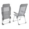 Set De 2 Sillas De Camping Plegables Errenteria - 109 X 57 X 67 Cm - Para Jardín - Balcón - Terraza - Silla Playa - Asiento Relax - Sillas De Acampada - Hasta 115 Kg - Gris Claro [en.casa]®