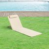 Set De 2 X Esterilla De Playa O Piscina Donostia - 143 X 48 Cm - Tumbona Plegable Con Cojín Y Bolsa De Transporte - Respaldo Abatible En 5 Posiciones - Lounge - Beige [en.casa]®