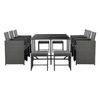 Set De Muebles De Jardín Laredo - 11-piezas - Conjunto De Muebles De Exterior Con Cojines - Terraza - Patio - Set De 6 Sillones - 4 Pufs - Mesa - Polyrattan - Gris Oscuro [en.casa]®