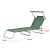 Tumbona Plegable Argozelo - 186 X 55 X 24 Cm - Con Techo - Parasol - Toldo - Acero - Hasta 110 Kg - Hamaca De Playa - Asiento Para Jardín - Silla Reclinable - Piscina - Verde Oscuro [casa.pro]®