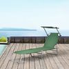 Tumbona Plegable Argozelo - 186 X 55 X 24 Cm - Con Techo - Parasol - Toldo - Acero - Hasta 110 Kg - Hamaca De Playa - Asiento Para Jardín - Silla Reclinable - Piscina - Verde Oscuro [casa.pro]®