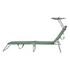 Tumbona Plegable Argozelo - 186 X 55 X 24 Cm - Con Techo - Parasol - Toldo - Acero - Hasta 110 Kg - Hamaca De Playa - Asiento Para Jardín - Silla Reclinable - Piscina - Verde Oscuro [casa.pro]®