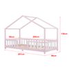 Cama Para Niños De Madera Pino 207 X 97 X 138 Cm Cama Infantil Con Reja Protectora Casita Forma De Casa Rosa Blanco Mate Lacado [en.casa]®