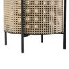 Mesa De Centro Beaumont Con Cesta Extraíble Metal 45 X Ø 35 Cm - Negro Y Color De Arena [en.casa]