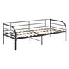 Cama Individual Falun Diván Con Reposacabezas Metal 90 X 200 Cm - Negro Mate [en.casa]