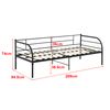 Cama Individual Falun Diván Con Reposacabezas Metal 90 X 200 Cm - Negro Mate [en.casa]