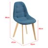 Set De 2 Sillas De Comedor Kopparberg Asiento Tapizado Patas De Haya 86 X 53 X 47 Cm - Azul [en.casa]