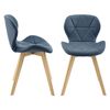 Set De 2 Sillas De Comedor Älmhult Diseño Escandinavo Polipiel Y Madera 81 X 57 X 49 Cm - Azul [en.casa]