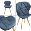 Set De 2 Sillas De Comedor Älmhult Diseño Escandinavo Polipiel Y Madera 81 X 57 X 49 Cm - Azul [en.casa]