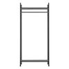 Armario Para Ropa - Clóset - 130 X 60 X 40 Cm - Con 2 Estantes Y Barra De Colgar - Organizador - Estantería - Perchero - Espacio Adicional - Acero - Cada Estante Hasta 15 Kg - Negro [en.casa]®