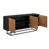 Cómoda Negro Efecto Madera Tono Oscuro 55 X 120 X 30 Cm Armario Metal Mueble De Salón Mesa De Tele [en.casa]®