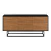 Cómoda Negro Efecto Madera Tono Oscuro 55 X 120 X 30 Cm Armario Metal Mueble De Salón Mesa De Tele [en.casa]®