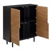 Cómoda Gnosjö 4 Puertas De Armario Tecnología Push-open 93 X 80 X 30 Cm Aglomerado Negro/efecto Madera, Tono Oscuro [en.casa]