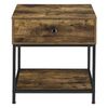 Mesa De Centro Bjuv - 49 X 45 X 39 Cm - Mesa De Salón - Auxiliar Con Cajón Y Almacenamiento Inferior - Hasta 25 Kg - Mesa Baja - Mesa De Café O Té - Negro Y Efecto Madera [en.casa]®