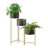 Soporte Para Plantas Kieldrecht 70 X 70 X 20 Cm Negro Latón [en.casa]