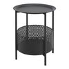 Mesa Auxiliar Kruibeke Redonda 45 X 35 Cm Negra [en.casa]