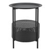 Mesa Auxiliar Kruibeke Redonda 45 X 35 Cm Negra [en.casa]