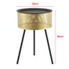 Mesa De Centro Gällivare Con Tapa Extraíble Metal  50 X Ø 35 Cm Negro Y Dorado [en.casa]