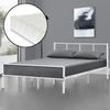 Cama Simple Laos Con Somier Y Colchón Metal 120 X 200 Cm - Blanco Mate [en.casa]