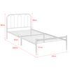 Cama Simple Hanko Con Somier Y Colchón De Espuma Fría Metal 90 X 200 Cm - Blanco Mate [en.casa]