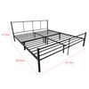 Cama Doble Laos De Metal Con Colchón De Espuma Fría 180 X 200cm Somier Negro Mate [en.casa]