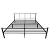 Cama Doble Laos De Metal Con Colchón De Espuma Fría 180 X 200cm Somier Negro Mate [en.casa]