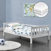 Cama Para Niños Nuuk Con  Colchón Somier Y Protección Contra Caídas - Máx. 70 Kg - Pino 80 X 160 Cm - Blanco [en.casa]