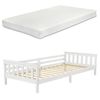 Cama Para Niños Nuuk Con Colchón Somier Y Protección Contra Caídas - Máx. 100 Kg - Pino 90 X 200 Cm - Blanco [en.casa]