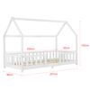 Cama Para Niños De Madera Pino Sisimiut Con Colchón De Espuma Fría - 90 X 200 Cm - Cama Infantil Con Reja Protectora - Forma De Casa - Casita - Oeko-tex 100 - Blanco Lacado Mate [en.casa]®