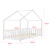 Cama Para Niños De Madera Pino Treviolo Con Colchón De Espuma Fría - 90 X 200 Cm - Cama Infantil - Con Reja Protectora - Casita - Forma De Casa - Oeko Tex 100 - Blanco Lacado Mate [en.casa]®