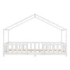 Cama Para Niños De Madera Pino Treviolo Con Colchón De Espuma Fría - 90 X 200 Cm - Cama Infantil - Con Reja Protectora - Casita - Forma De Casa - Oeko Tex 100 - Blanco Lacado Mate [en.casa]®