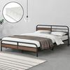 Cama Doble De Metal Aarau Con Colchón De Espuma Fría 180 X 200 Cm Negro [en.casa]