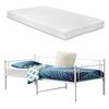 Cama Simple Alvesta Con Somier Colchón Reposacabezas Metal 90 X 200 Cm - Blanco Mate [en.casa]