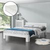 Cama Doble Nivala Con Somier Colchón Capacidad Máx 200kg Pino 160x200 Cm - Blanco Mate [en.casa]