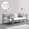 Cama Simple Kreava Reposacabezas Y Reposapiés Con Colchón Metal 90x200 Cm - Negro [en.casa]