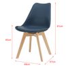 Juego De 4 Sillas De Comedor Fläten Cuero Sintético Y Patas De Haya 81 X 49 X 57 Cm - Azul [en.casa]