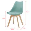 Juego De 4 Sillas De Comedor Fläten Cuero Sintético Y Patas De Haya 81 X 49 X 57 Cm - Verde Menta [en.casa]