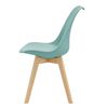 Juego De 4 Sillas De Comedor Fläten Cuero Sintético Y Patas De Haya 81 X 49 X 57 Cm - Verde Menta [en.casa]