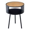 Mesa Auxiliar Bjørnsund Redonda Aglomerado Metal 45 X Ø 34 Cm Efecto Madera Negro [en.casa]