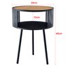 Mesa Auxiliar Bjørnsund Redonda Aglomerado Metal 45 X Ø 34 Cm Efecto Madera Negro [en.casa]