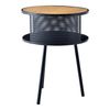 Mesa Auxiliar Bjørnsund Redonda Aglomerado Metal 45 X Ø 34 Cm Efecto Madera Negro [en.casa]