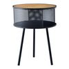 Mesa Auxiliar Bjørnsund Redonda Aglomerado Metal 45 X Ø 34 Cm Efecto Madera Negro [en.casa]