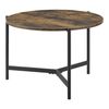 Mesa De Centro Køge Redonda Mdf/metal 42 X Ø 60 Cm - Efecto Madera Tono Oscuro [en.casa]