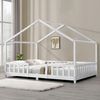 Cama Para Niños Treviolo Forma De Casa Pino 120x200 Cm Blanco Mate [en.casa]