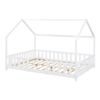 Cama Para Niños Sisimiut Forma De Casa Pino 140x200 Cm Blanco Mate [en.casa]