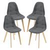 Set De 4 Sillas De Comedor Kopparberg Tapizado Patas De Haya 86 X 53 X 47 Cm - Gris Oscuro [en.casa]