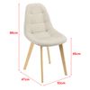 Set De 6 Sillas De Comedor Kopparberg Tapizado Patas De Haya 86 X 53 X 47 Cm - Beige [en.casa]