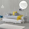 Cama Skutskär Metal Con Colchón 2 Superficies 200 X 90 X 16 Cm Cama Extraíble Blanco Mate [en.casa]